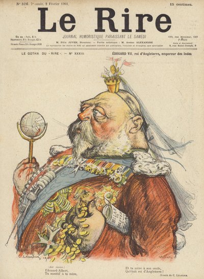 الملك إدوارد السابع ملك إنجلترا ، رسم توضيحي لـ Le Rire بواسطة Charles Leandre