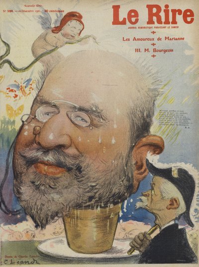 ليون بورجوا ، سياسي فرنسي. رسم توضيحي لـ Le Rire بواسطة Charles Leandre