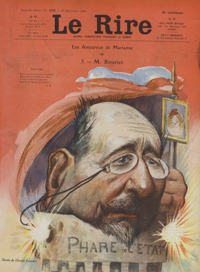 موريس روفييه ، سياسي فرنسي. رسم توضيحي لـ La Rire بواسطة Charles Leandre