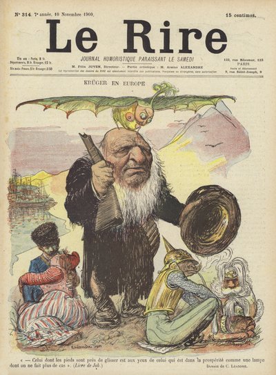 بول كروجر ، رسم توضيحي لـ Le Rire بواسطة Charles Leandre