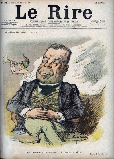 البوق الشهير لبوبي آين - صورة للقسطن الخشخاش المسمى آين الخشخاش (1841-1904) - رسم كاريكاتوري لتشارلز ليندر (1862-1934) في "الضحك" في 12 فبراير بواسطة تشارلز ليندر