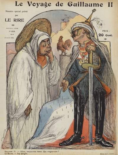 رحلة فيلهلم الثانية. رسم توضيحي لـ Le Rire بواسطة Charles Leandre