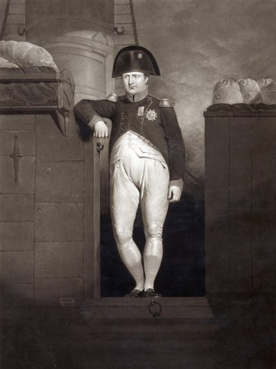 نابليون بونابرت على ممشى HMS Bellerophon بعد الوصول إلى صوت بليموث ، أغسطس 1815 ، نقشه تشارلز تورنر بواسطة تشارلز لوك ايستليك