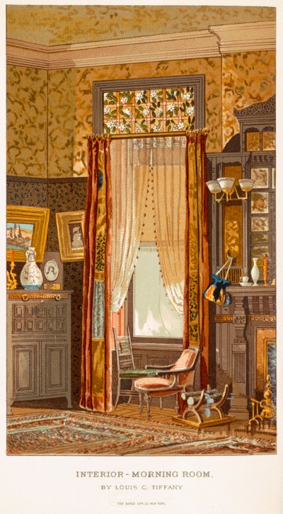 غرفة الصباح 1881 ، بواسطة تيفاني ، تشارلز لويس من C Harrisons Womans Handiwork in Modern Homes New York 1881 بواسطة تشارلز لويس تيفاني