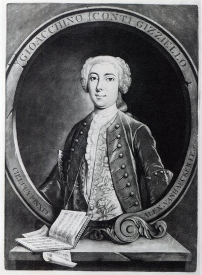 Gioacchino Conti ، `` Gizziello &39;&39; ، نقشها ألكسندر فان هايكن ، 1736 بواسطة تشارلز لوسي