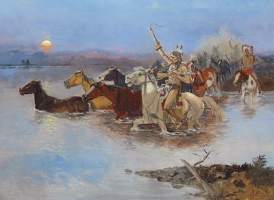 عبور النهر ، ج .1895 بواسطة تشارلز ماريون راسل