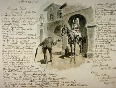 رسالة مصورة ، 20 أبريل 1914 (قلم حبر وحبر وغسل على ورق) بواسطة تشارلز ماريون راسل