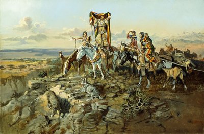 في أعقاب الصيادين ، 1896 بواسطة تشارلز ماريون راسل