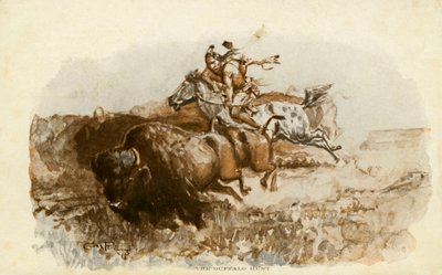 The Buffalo Hunt من تأليف CM Russell بواسطة تشارلز ماريون راسل
