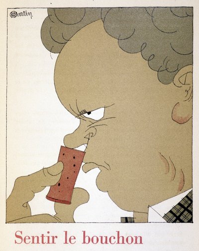 الشعور بالفلين - في "" Monseigneur le vin "، رسم تشارلز مارتن (1884-1934) ، حافظة des Etablissements Nicolas بواسطة تشارلز مارتن