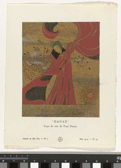 جازيت دو بون تون ، 1914 - رقم 5 ، لوحة 47: داناي / إيفنينج كيب بقلم بول بوارت (العنوان على الجسم) بواسطة تشارلز مارتن