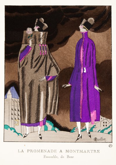 La Promenade a Montmartre ، من مجموعة لوحات الموضة ، 1920 (طباعة pochoir) بواسطة تشارلز مارتن