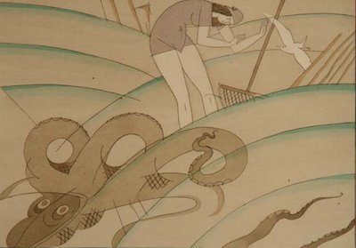 الأخطبوط ، حوالي عام 1920 (استنسل على ورق) بواسطة تشارلز مارتن