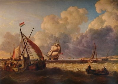 قوارب صيد قبالة الساحل الهولندي ، 1823 بواسطة تشارلز مارتن باول