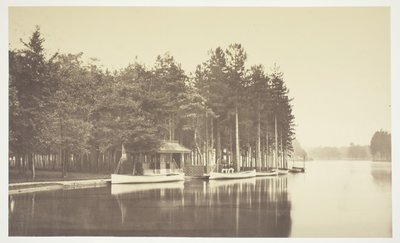 بدون عنوان ، ج. 1850. [قارب على بحيرة في Bois de Boulogne ، حديقة في باريس]. بواسطة تشارلز مارفيل