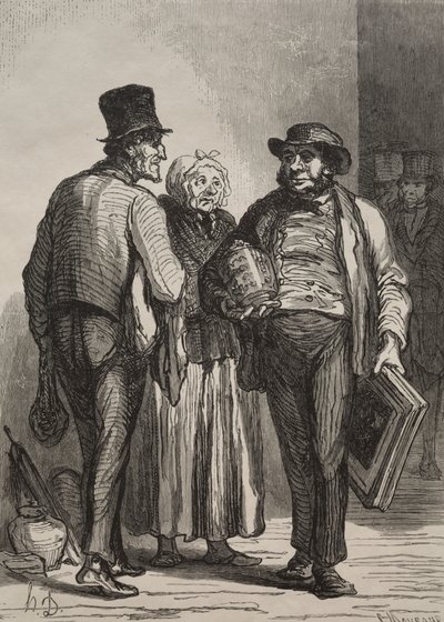 غرفة المزاد: التجار بواسطة بعد Honoré Daumier