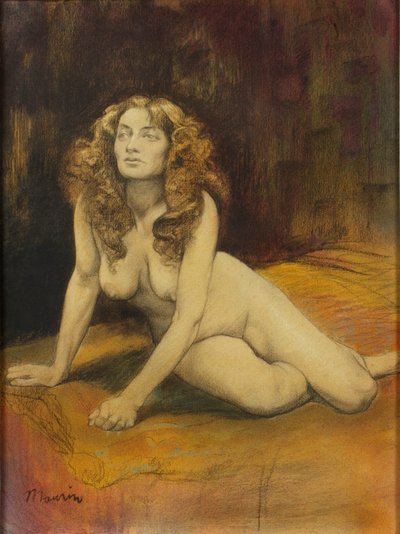 الكذب أنثى عارية ، ج. 1895. بواسطة تشارلز مورين