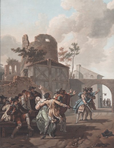 The Brawl La Rixe ، كاليفورنيا. 1792. بواسطة تشارلز ملكيور ديسكورتيس
