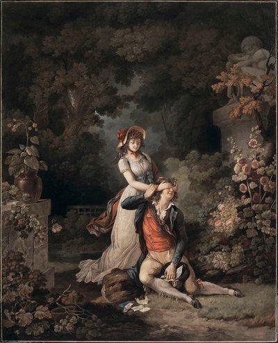 اشتعلت العاشقة على حين غرة ، 1790s. بواسطة تشارلز ملكيور ديسكورتيس