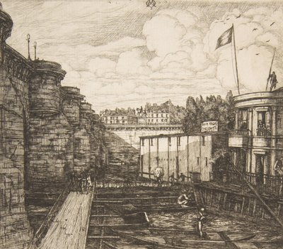 مؤسسة Bain-froid Chevrier Chevrier للحمام البارد ، أو The School Baths ، باريس ، 1864. بواسطة تشارلز ميريون