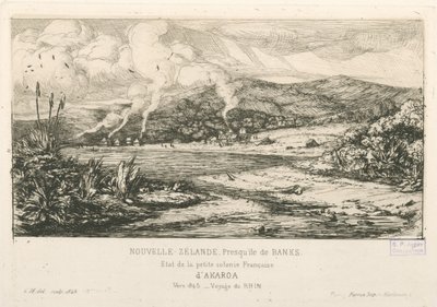 حالة مستعمرة أكاروا الفرنسية الصغيرة ، رسم توضيحي من "نقش المحيط الهادئ ..." بواسطة تشارلز ميريون