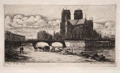 Etchings of Paris: The Apse of the Cathedral of Notre Dame ، 1854. بواسطة تشارلز ميريون