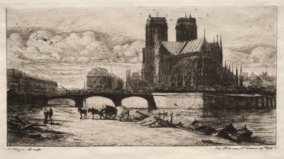 نقوش باريس: Apsis of the Cathedral of Notre Dame ، 1854. بواسطة تشارلز ميريون