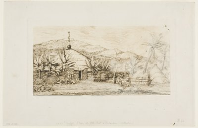 كاليدونيا الجديدة: الكوخ الأصلي الكبير على الطريق من Balade إلى Puépo ، 1845 بواسطة تشارلز ميريون