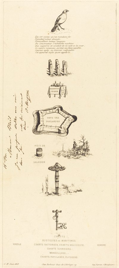 Rebus: "لم يكن Béranger قويًا حقًا ، لأنه لم يكن لديه مفتاح الحقول مطلقًا" (Rebus: "Beranger لم يكن قويًا حقًا ، لأنه لم يكن لديه مفتاح الحقول") بواسطة تشارلز ميريون