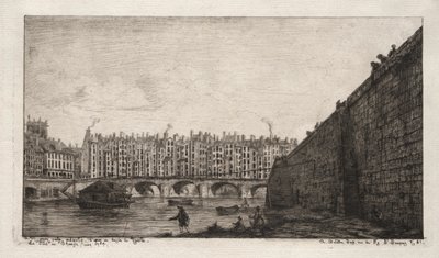 جسر التبادل ، باريس ، حوالي عام 1784 بواسطة تشارلز ميريون