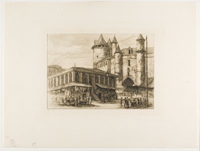 جراند شاتليه ، باريس ، ج. 1780 ، بعد رسم سابق بواسطة تشارلز ميريون