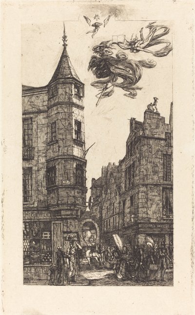 Tourelle، Rue de l'Ecole de Médecine، 22، Paris (House with a Turret، No. 22، Street of the school of Medicine، Paris) بواسطة تشارلز ميريون
