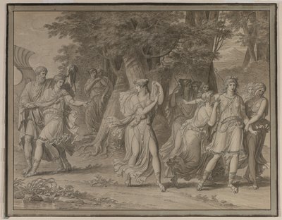Telemachus ، حثت عليه معلمه ، مغادرة جزيرة كاليبسو ، 1800. بواسطة تشارلز ماينير