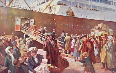 Emigrants bound for Canada aboard RMS Empress, Liverpool بواسطة تشارلز ميلز شيلدون