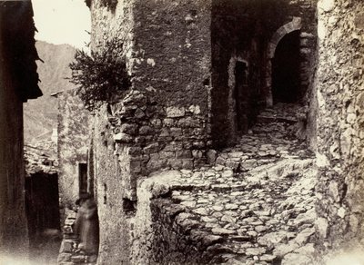 شارع في Sainte-Agnes بالقرب من Roquebrune ، ج. 1865. بواسطة تشارلز نيجري