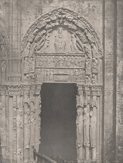 كاتدرائية شارتر ، الجانب الغربي ، الباب الأيمن ، القرن الثاني عشر ... ، ج. 1857. بواسطة تشارلز نيجري