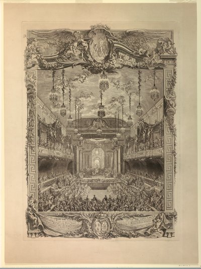 زخرفة قاعة المسرح بواسطة Charles Nicolas Cochin the younger