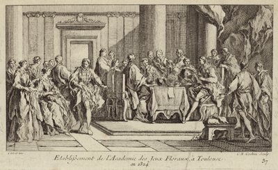 تأسيس Academie des Jeux Floraux ، أقدم جمعية أدبية في العالم الغربي ، تولوز ، فرنسا بواسطة تشارلز نيكولاس الثاني كوتشين