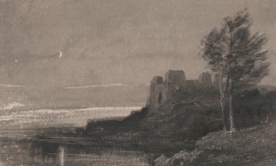 قلعة على جانب الماء بضوء القمر بواسطة Charles Parsons Knight