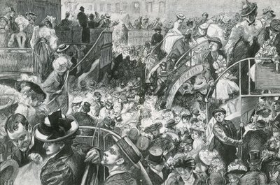 منتجع كوكني الشهير: The Crowd عند سفح Highgate Hill في عطلة البنوك بواسطة Charles Paul Renouard