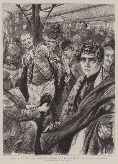 Rag Fair ، سوق الملابس القديم في Hounsditch صباح الأحد بواسطة Charles Paul Renouard