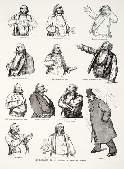 خطاب م. غامبيتا: الإيماءات والمواقف ، من Histoire de la Troisieme Republique ، المجلد. أنا ، التاريخ السياسي ، حانة .1933 بواسطة شارل بول رينوارد