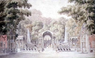 تصميم مسرح مع معبد فينوس في حديقة مشجرة لـ "Anacreon" لجريتري بواسطة تشارلز بيرسييه
