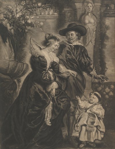 روبنز وزوجته هيلينا فورمنت وطفلهما ، كاليفورنيا. 1770. بواسطة تشارلز فيليبس