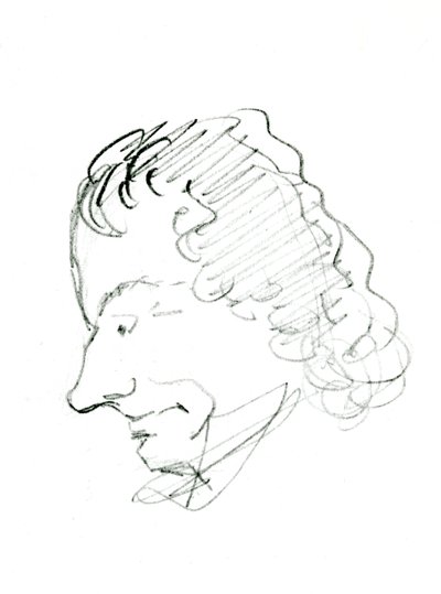 بورتريه ذاتي ، ج. 1843 (قلم رصاص على ورق) (صورة بالأبيض والأسود) بواسطة تشارلز بيير بودلير