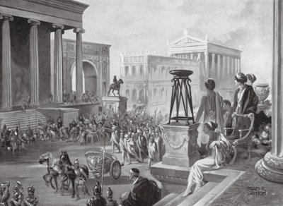 القادة الآخائيون المحمولون إلى روما، قبل الميلاد 167 (ليثو) بواسطة تشارلز ريبيل ستانتون