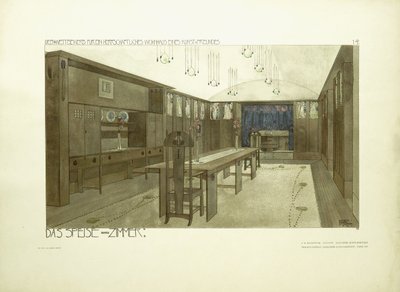 غرفة الطعام ، 1901 (طباعة حجرية ملونة) بواسطة تشارلز ريني (بعد) ماكينتوش