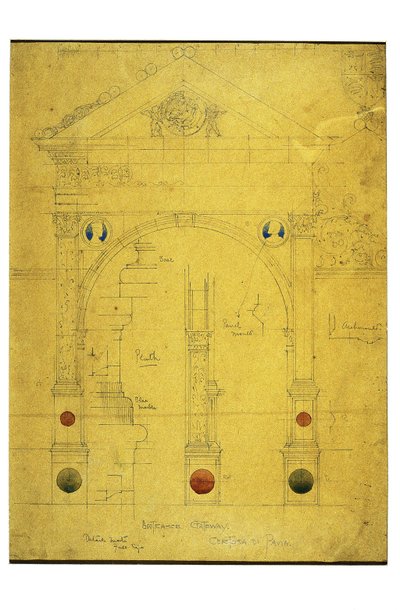 مدخل المدخل ، سيرتوسا دي بافيا ، 1891 (قلم رصاص وألوان مائية على ورق) بواسطة تشارلز ريني ماكينتوش