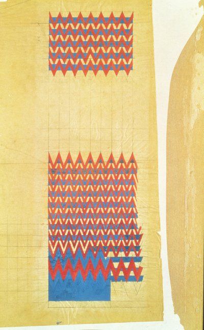 تصميم النسيج ، 1916 (قلم رصاص وألوان الجسم على ورق شفاف مزيت) بواسطة تشارلز ريني ماكينتوش