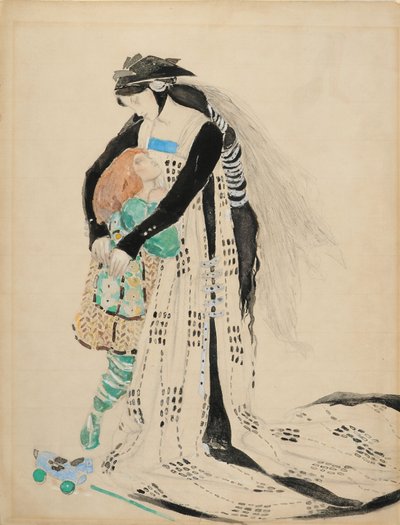 تصميم الأزياء لموت Tintagiles ، 1912 (مرحاض على الورق) بواسطة تشارلز ريكيتس